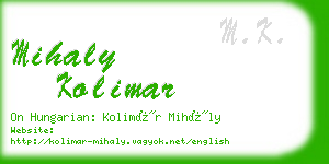 mihaly kolimar business card